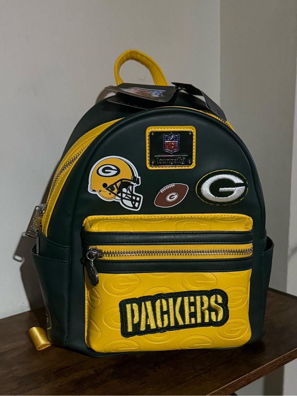 Loungefly Green Bay Packers Mini Backpack - Green & Yellow